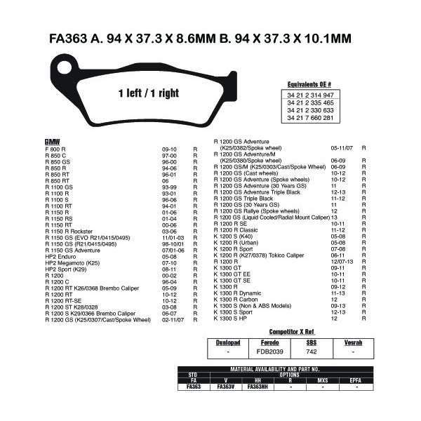 EBC EBC Brake Pads FA363HH
